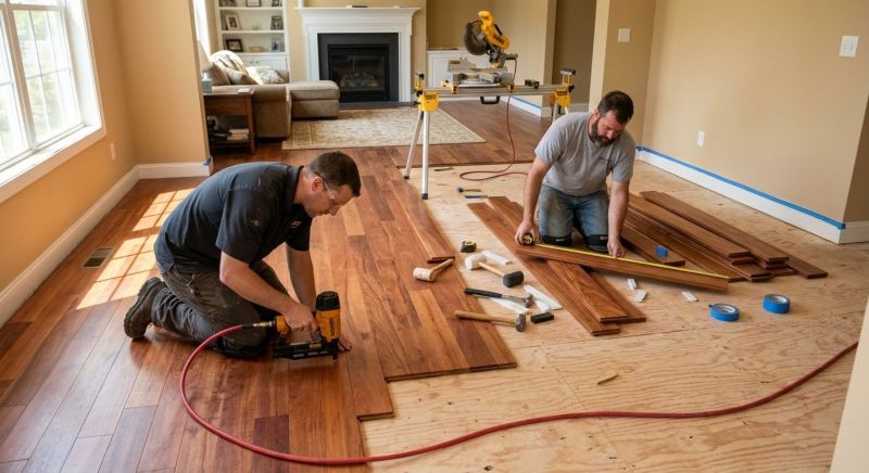 Cherry Floor Installation in Montgomery County, MD
